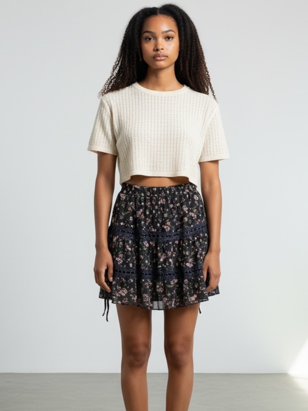 Kirious Los Angeles Floral Tiered Mini Skort